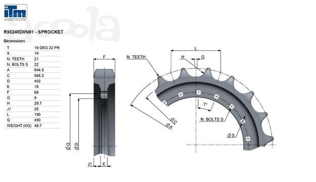 Звездочки 14689663 экскаваторов VOLVO EC380EL