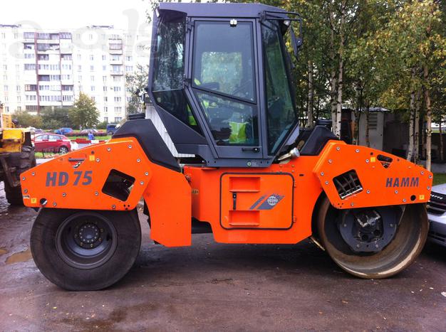 Аренда комбинированного асфальтового катка Hamm вес 7-8 тонн от собственника в СПб и Лен. области