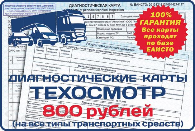 ТО.  Диагностическая карта
